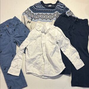 Janie and Jack sweater, shirt & pants bundle